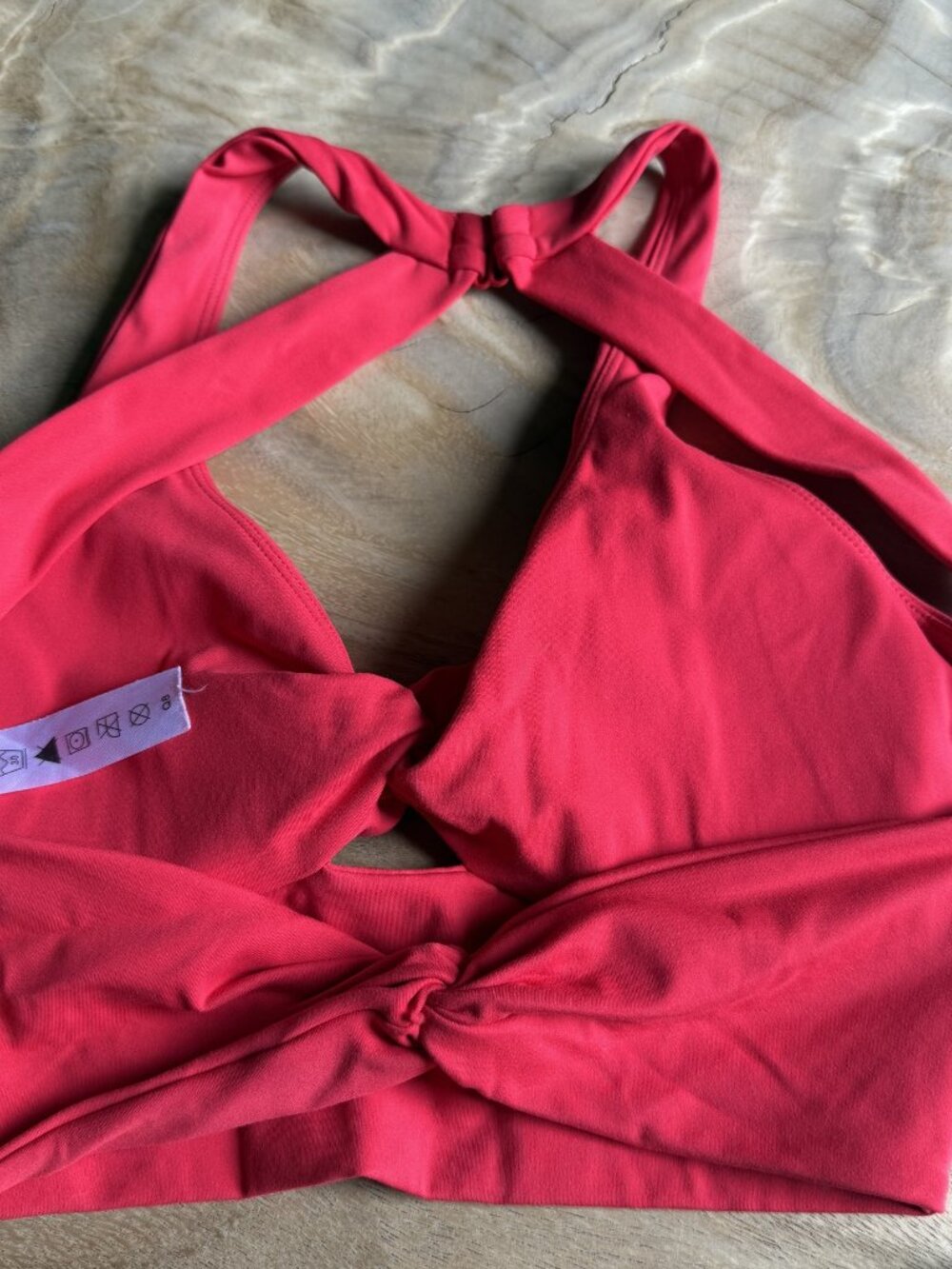 Red Crossover Strap Sports Bra and High Rise Legging Set Size XS - Picture 4 of 8